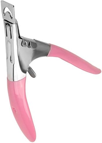 Garrelett 1 PCS Acrylic UV Gel False Nail Tip Clipper Cutter Trimmer Cuticle Nipper Cutter Pusher Remover Manicure Tool (Pink)