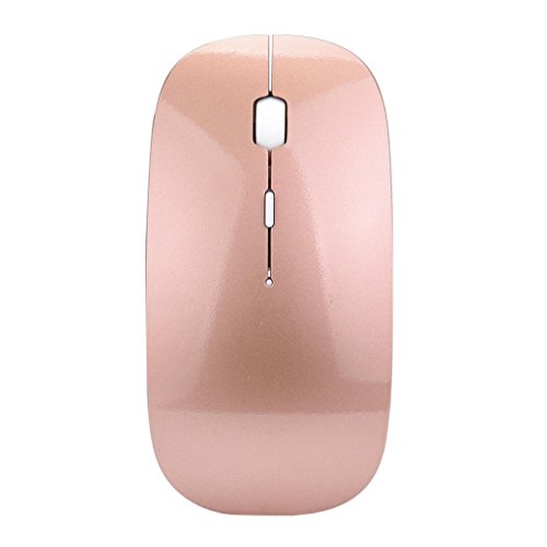 Cywulin Rechargeable Slim Silent Mouse Wireless Mouse Gaming Mouse for PC Laptop Games GD for Desktop, Laptop, PC, Pro Noteboook, (Rose Gold)