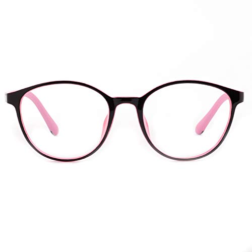 Cyxus Kid's Anti-Blue Light TR Teen Retro Round Pink (Transparent Lens)