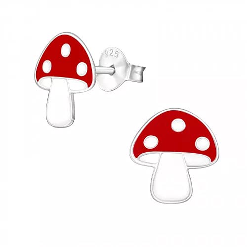 Mushroom Earrings 925 Sterling Silver