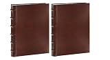 Pioneer Photo Albums CLB-346/BN Sewn Bonded Leather Bi-Directional 300 Photos Pocket Album (Brown) 2 PACK