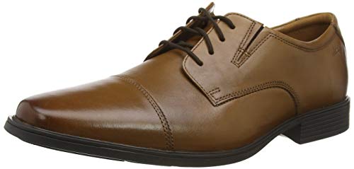 Clarks Homme Tilden Cap, Dark Tan Lea, 44 EU