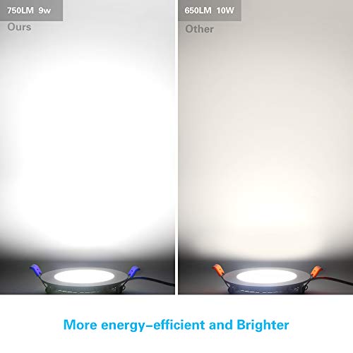 Ensenior 12 Pack 4 Inch Ultra-Thin LED Recessed Ceiling Light with Junction Box, 5000K Daylight, 9W 75W Eqv, Dimmable Can-Killer Downlight, 750LM High Brightness - ETL and Energy Star Certified