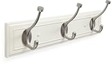 Amerock H55656WG10 Beveled Hook Rack, White and Satin Nickel, 18-Inch