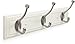 Amerock H55656WG10 Beveled Hook Rack, White and Satin Nickel, 18-Inch