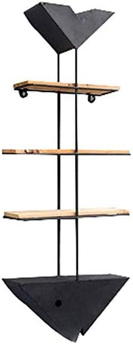 YZjk Fish Bone Shelf Iron Wall Shelf Book Shelf Partition Storage Rack (Color : Black)