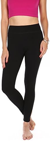 TODAY SHOWROOM Premium Cotton Spandex Leggings-Capri &amp; Full Length- Non See Thru- Regular &amp; Plus Sizes (XL, Black)