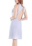Yulee Women's Sexy Sleeveless Nightgown Solid Color Sleepshirt Sleepwear S-XXL