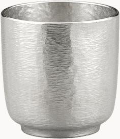 Osaka Naniwa Suzuki, Japanese Hand-made Tin work,Sake Cup/Silky 45ml,w/original wooden box