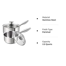 MICHELANGELO Stainless Steel Saucepan Set 1Qt