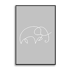 Framed Canvas Home Artwork Decoration Simple Stick Figure Canvas Wall Art for Living Room, Bedroom - 16x24 inches