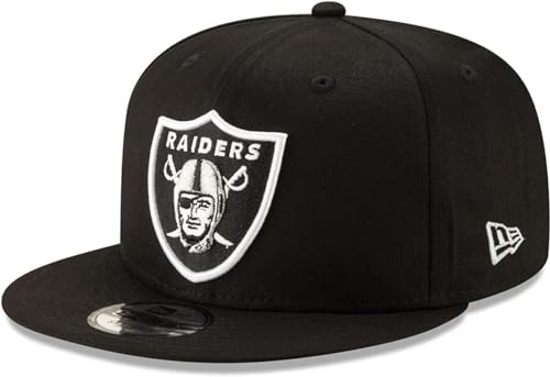 New Era NFL 9FIFTY Snapback Team Farbe, verstellbare Mütze, Einheitsgröße, Las Vegas Raiders – Schwarz, Einheitsgröße