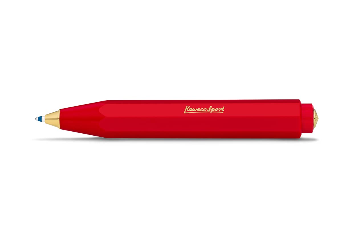 Kaweco CLASSIC SPORT Ball Pen Red I Retractable Ballpoint Pen with Standard D1 Refills I Exclusive Biro 10.5 cm โ image 1