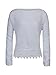 PERSUN Women White Lace Hem Long Sleeve Plain Blouse,Small