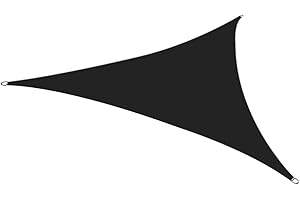 Neween Shade Sail, 6'7''x 6'7''x 6'7'' Sun Shade Sail Triangle Waterproof for Patio Yard Deck Pergola Outdoor Sun Sail Shade 98% UV Block Sunshade Black Color