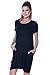 Alexander + David A+D® Womens Casual Jersey Shortslv Swing Tunic Dress w/Pockets (Black, Small)