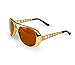 Elvis Rockstar 50’s, 60’s Style Aviator Shades, Gold Celebrity Sunglasses 1 Pair - Complete The Kings Look