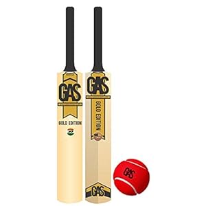 GAS Gold Edition Cricket Tennis BAT (Size – 1) with Tennis Ball