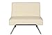 DHP Emily Accent Chair with Split-Back and Chrome Legs, Vanilla Faux Leather