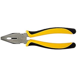 STANLEY 70-482 8” Sturdy Steel Combination Plier Double Color Sleeve (Yellow and Black)