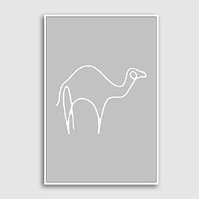 Framed Canvas Home Artwork Decoration Simple Stick Figure Canvas Wall Art for Living Room, Bedroom - 16x24 inches