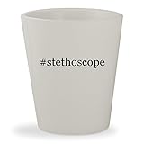 #stethoscope - White Hashtag Ceramic 1.5oz Shot Glass