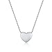 WRISTCHIE 925 Sterling Silver Tiny Minimalism Floating Heart Necklace 18" (Original Color) primary