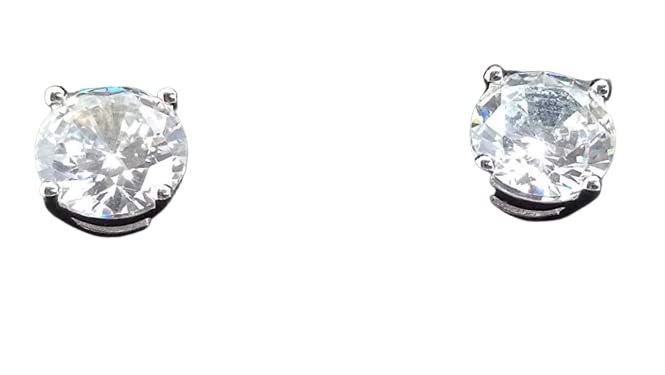 Round cut Created Diamond 4 claw 5 mm White Gold Finish