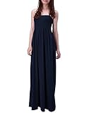 HDE Women's Strapless Maxi Dress Plus Size Tube Top Long Skirt Sundress Cover Up (Navy, 2X)