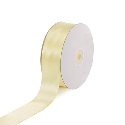 Creative Ideas PSF1102-617 Solid Satin Ribbon, 1-1/2"/50 yd, Baby Maize