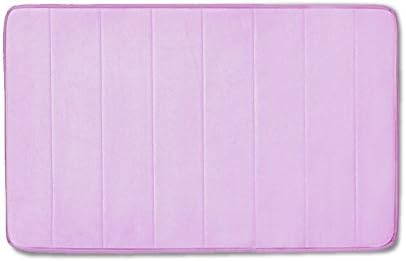 GRAND ERA Incredibly Soft and Absorbent Memory Foam Bath Mat, Non-slip Bathroom Rugs, 20" x 32", Light Purple