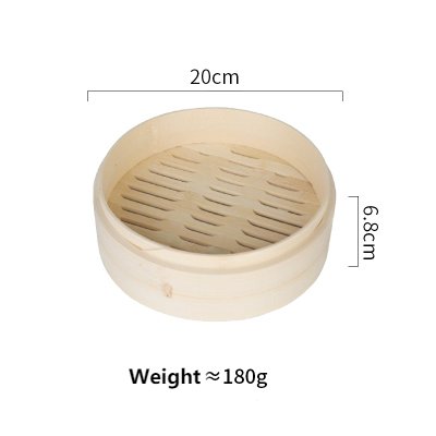 Yuho Asian Kitchen Bamboo Steamer 6-Inch Perfect for Steaming Food Support Healthy Lifestyle 100% Eco-friendly Product