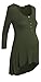 Women's Henley Scoop Neck 3/4 Sleeve Casual Maternity High Low Stretch Tunic Top