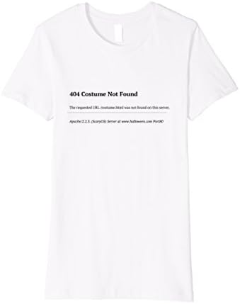 Womens 404 Costume Not Found Halloween Last Minute Fun Nerd T-Shirt Small White