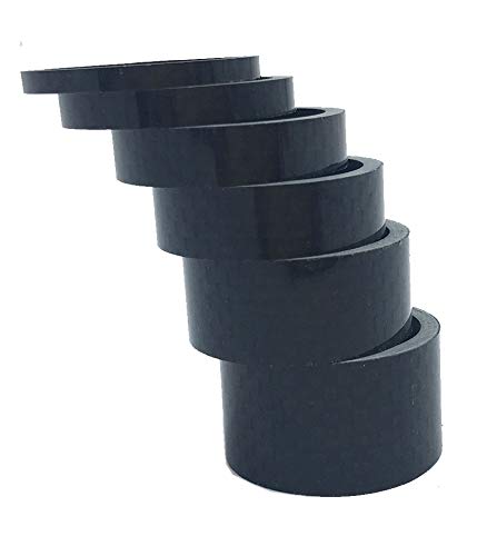 Easyou Carbon Fiber Bicycle Headset Spacer Pack of 6 1-1/8 Inch 20mm 15mm 10mm 8mm 5mm 3mm