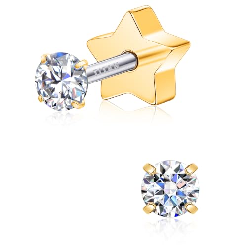 Limerencia Moissanite Stud Earrings for Women Men, F136 Titanium Earrings at Amazon