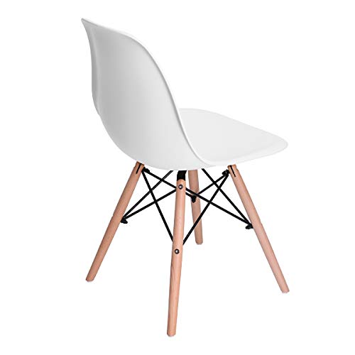 HOMYCASA-Homy-casa-sedie-in-plastica-Ufficio-Lounge-sedie-da-Pranzo-in-Legno-Bianco-CTN-of-4
