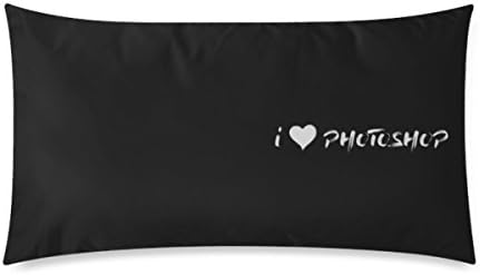 Custom I Love Photoshop Personalized Pillowcases Zippered Pillow Covers 20 by 30 Inches Two Sides