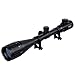 Ohuhu Hunting Rifle Scope, 6-24x50 AOE Red and Green Tactical Illuminated Mil Dot Reticle Gun Scope with Free Mounts, Black