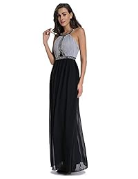 Sweetbei J - Vestido sin mangas de gasa para mujer, vestido de dama de honor