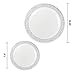 80 Disposable Plastic Plates | Durable White China Like Dinnerware | 160 Upscale Collection Plastic Silverware Set | Excellent for Weddings, Fine Dining, & Birthday Parties | White (240 Ct)
