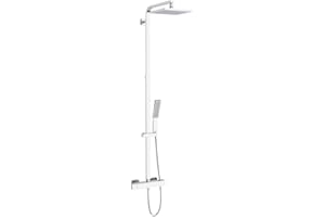 Belanger Shower Faucet Kit, Polished Chrome - Symphony Collection, Thermostatic Valve with 2-Way Diverter, Rain Shower-Head &
