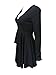 OEUVRE Women's Party Black Dress Flare Skater V-Neck Pleated Mini Dress