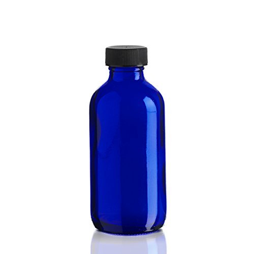 4 oz Cobalt Blue Empty Glass Bottle - w/ Screw Caps - pack of 6 - Thumbnail 2