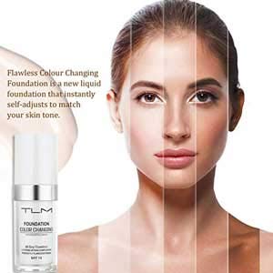 (2Pcs) TLM Colour Changing Fondation Makeup Concealer Full Coverage Cream Flawless Base Nude Face Liquid makeup foundation Cover Concealer Changing Warm Skin Tone Moisturizing Cover for Women&Girls - Thumbnail 4