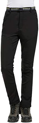 Uranus Women's Softshell Trousers Zip Pockets Autumn Winter Fleece Lined Waterproof Outdoor Camping Hiking Trouser Belt