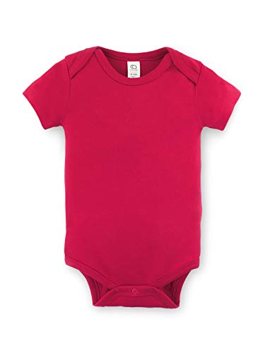 Colored Organics Unisex Organic Baby Bodysuit - Short Sleeve - Radish - 0-3M