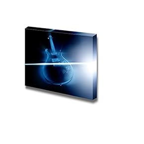 Canvas Prints Wall Art - Electric Guitar and Ray of Light Musical Instrument Concept | Modern Wall Decor/Home Decoration Stretched Gallery Canvas Wrap Giclee Print & Ready to Hang - 12" x 18"