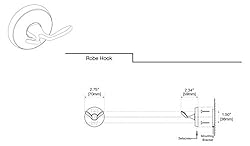 Gatco 5056 Designer II Robe Hook, Brushed
