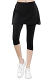 ililily Lightweight Skirt W/ Stretchy Active Performance Sports Cropped Leggings